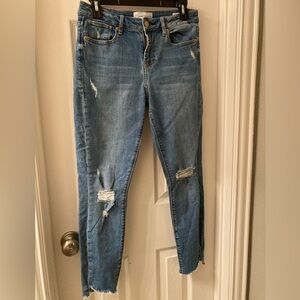 Dear John ripped skinny jeans with frayed hem